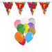 Folat - Verjaardag 17 jaar feest thema set - 50x ballonnen - 2x leeftijd print vlaggenlijnen