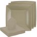Santex feest/verjaardag servies set - 20x bordjes/20x servetten - taupe/beige - karton