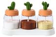 Set de pots à épices en verre avec housse de cuillère et couvercle