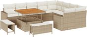 vidaXL Tuinbank Set 2 zitplaatsen Beige Polyrattan