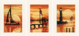 Vervaco Wenskaart Kit Zonsondergang Set van 3