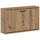 vidaXL Schoenenkast HAARLEM Wandgemonteerd Hout Artisanaal eiken 71 x 17 x 43 cm