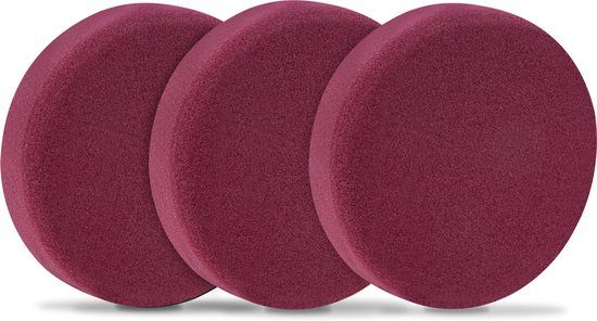 VONROC Polijstschijven/Polijst pads schuim voor polijstmachines – 150mm, 3 stuks - Rood