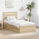 vidaXL Bedframe met hoofdeinde Sonoma Eik 75 x 190 cm Bewerkt hout