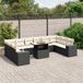 Prolenta Maison Exclusive - Tuinset voor de tuin, 11-delig, met kussens, zwart, van polyrotan