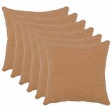vidaXL Kussensloop 6 stuks Beige 35 x 35 cm Katoensatijn