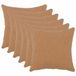 vidaXL Kussensloop 6 stuks Beige 35 x 35 cm Katoensatijn