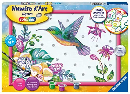 Ravensburger Artnummer – groot – kolibri en exotische bloemen – creatieve hobby's – schilderen – concentratie – kinderen vanaf 7 jaar – 20098