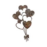 Handgeschilderd, decoratief metalen wandaccessoire, antieke kleur, 35 x 21 cm, duurzaam 1,5 mm metalen behuizing, unieke woondecoratie met onderscheidende textuur