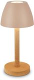 B.K.Licht Briloner Serina Wood LED Tafellamp oplaadbaar beige-hout