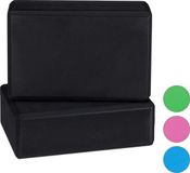 Relaxdays Yogablokken, set van 2, foam, antislip, 8 x 23 x 15 cm, zwart