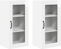 vidaXL LUCCA Wandkast Hoogglans Wit Bewerkt Hout 40x31x80 cm