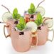 KitchenBrothers Moscow Mule Bekers - Cocktailglazen met Rietjes - 4 Stuks - Koperen Beker - Verkoperd - 500ML