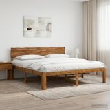 vidaXL Tweepersoonsbed met hoofdbord ROSTOCK Naturel 200 x 200 cm