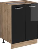 Vicco R-Line Keukenonderkast – 60 cm zonder werkblad Zwart hoogglans