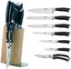 Maestro MR-1422 Set de couteaux avec bloc - 8 pièces - Acier inoxydable