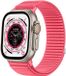 Strap-it Wave nylon bandje met klittenbandsluiting - geschikt voor Apple Watch Series 1/2/3/4/5/6/7/8/9/10/SE/SE2/SE3 - iWatch bandje voor kleine maten 38mm 40mm 41mm 42mm (pastèque)