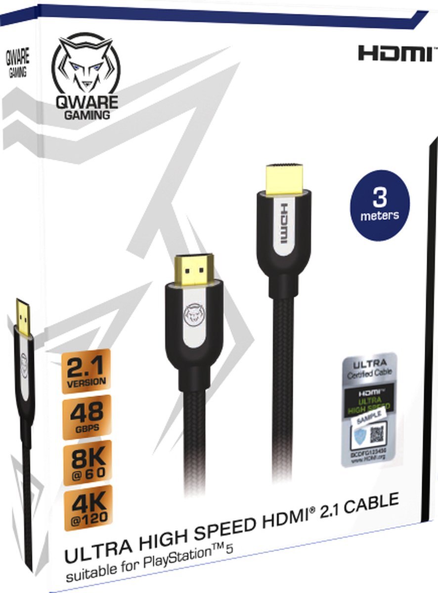 Qware 2.1 hdmi kabel 3m