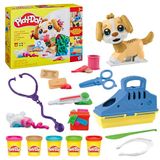 Play-Doh Care 'n Carry-dierenartsspeelset met speelgoedhondje, reismand, 10 accessoires, 5 kleuren
