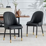 MODFU - Eetkamerstoelen Set Van 2 - Zwart