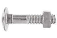 Index Fixing Systems BZ603910040 platte bout DIN-603/934 met vierkante aanzet en zeskantmoer M8 x 80mm verzinkt