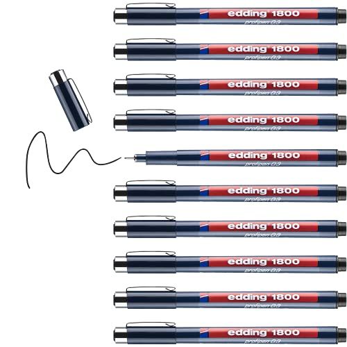 Edding 1800 Fineliner - Zwart - 10 stuks - 0.35 mm