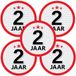 Bellatio Decorations sticker 2 jaar - 10x - rond - Dia 15 cm - Anniversaire - Multi