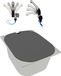 Évier en inox + couvercle - Anthracite, adapté au camping, 325x265x100 mm, pour camping-cars + matériel de fixation