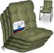 Beautissu Flair NL Coussin de chaise Set 4x Basse dossier 100x50x8 cm vert olive