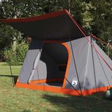 vidaXL Tunneltent 2-persoons Grijs/Oranje Polyester Waterdicht