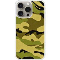 iPhone 15 Pro Camouflage Bedrukt Siliconen Hoesje