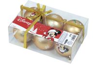 ARDITEX Mickey Mouse Kerstbal Happy smiles 6 Stuks Goud Plastic (Ø 8 cm)