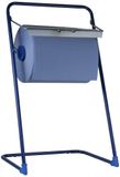 Funny dispenser voor poets- en industriepapierrollen, metaal blauw, wielen tot 40 cm breed, 1 stuks (1 x 1 stuks)