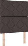 vidaXL LED Boxspringbed met Matras Donkerbruin 80 x 200 cm Stof