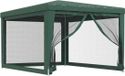 vidaXL Tente de réception avec 4 parois latérales en maille, vert, 3x4 mètres, HDPE