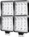 CCLIFE Led werklamp - Bouwlamp - 12V Koplamp 4X48W Auto Tractor IP67 Offroad 6000K Waterdichte Werklamp Spotlight voor SUV UTV ATV Truck