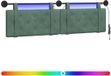 vidaXL Hoofdbord suspendu avec éclairage LED velours vert mer