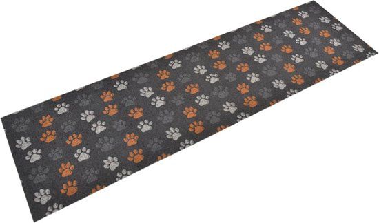 vidaXL Keukenmat wasbaar potenprint 45x150 cm fluweel