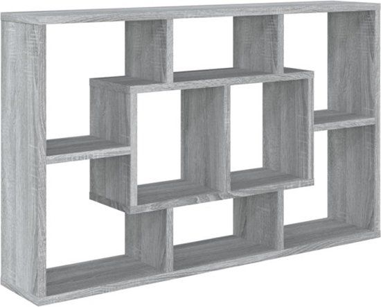 vidaXL Wandschap - 85x16x52,5 cm - Bewerkt Hout - Grijs Sonoma Eikenkleur