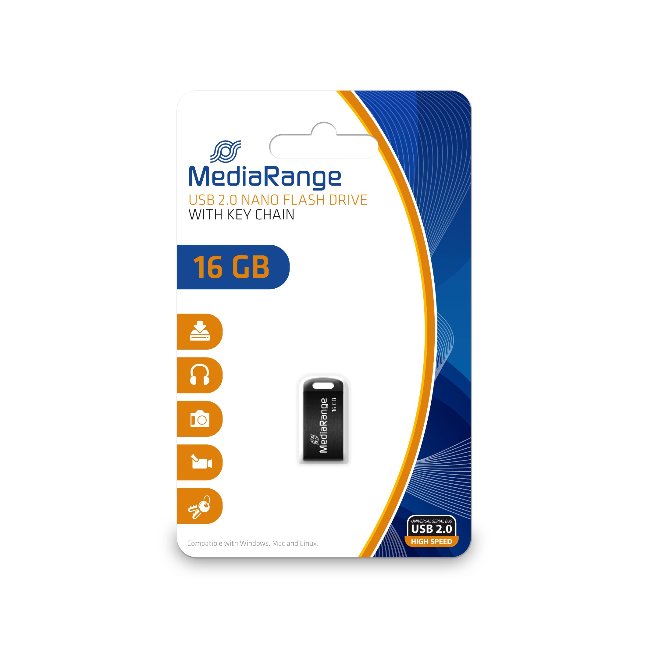 MediaRange MR921 USB-stick - 16 GB - Zwart