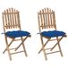 VidaXL 3064012 Chaise de jardin Siège de terrasse capitonné Bambou Bleu
