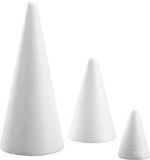 Rayher hobby materialen Rayher Piepschuim vorm/figuur spitse kegel - wit - H12 cm