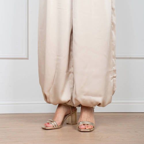 POSH by Poelman Emily imitatieleren sandalettes met blokhak - goud