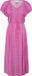 ICHI Dames Jurk IHAYA DR8 Korte Mouw V-hals Viscose/Elastaan Geruit PINK/WHITE GRAPHIC SCALLOP