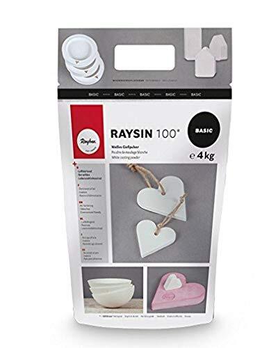 RAYHER 34409102 Raysin 100 gietpoeder, 4 kg, gietmassa, wit, reliëfgietpoeder, luchthardend en geurloos