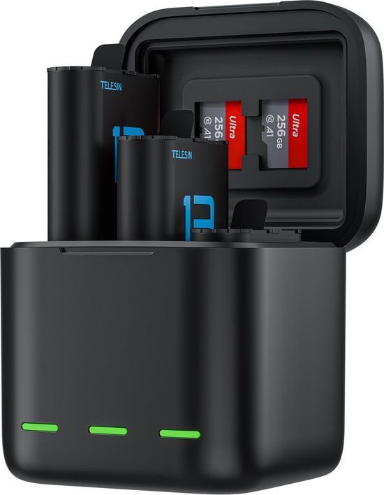 Telesin Battery Charger Box + 2x accu voor GoPro Hero 13