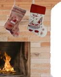 Peha Chaussettes de Noël - set de 2x pièces - H45 cm - peluche/jute