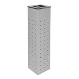 OFITURIA® Staande en wandasbak voor buiten, metaal, zilverkleurig, verchroomd deksel