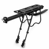 Wieport Fietsbagagedrager Mountainbike - Bagagedrager met Spatbord- Snelspanner met reflector 24-29 inch - Zwart