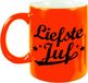 Bellatio Decorations Shoppartners Bv Liefste juf cadeau mok 330 ml - neon oranje